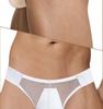 Herren Sexy High-Cut Nahtlose Eis-Seide Slips mit Transparentem Geprägtem Bund