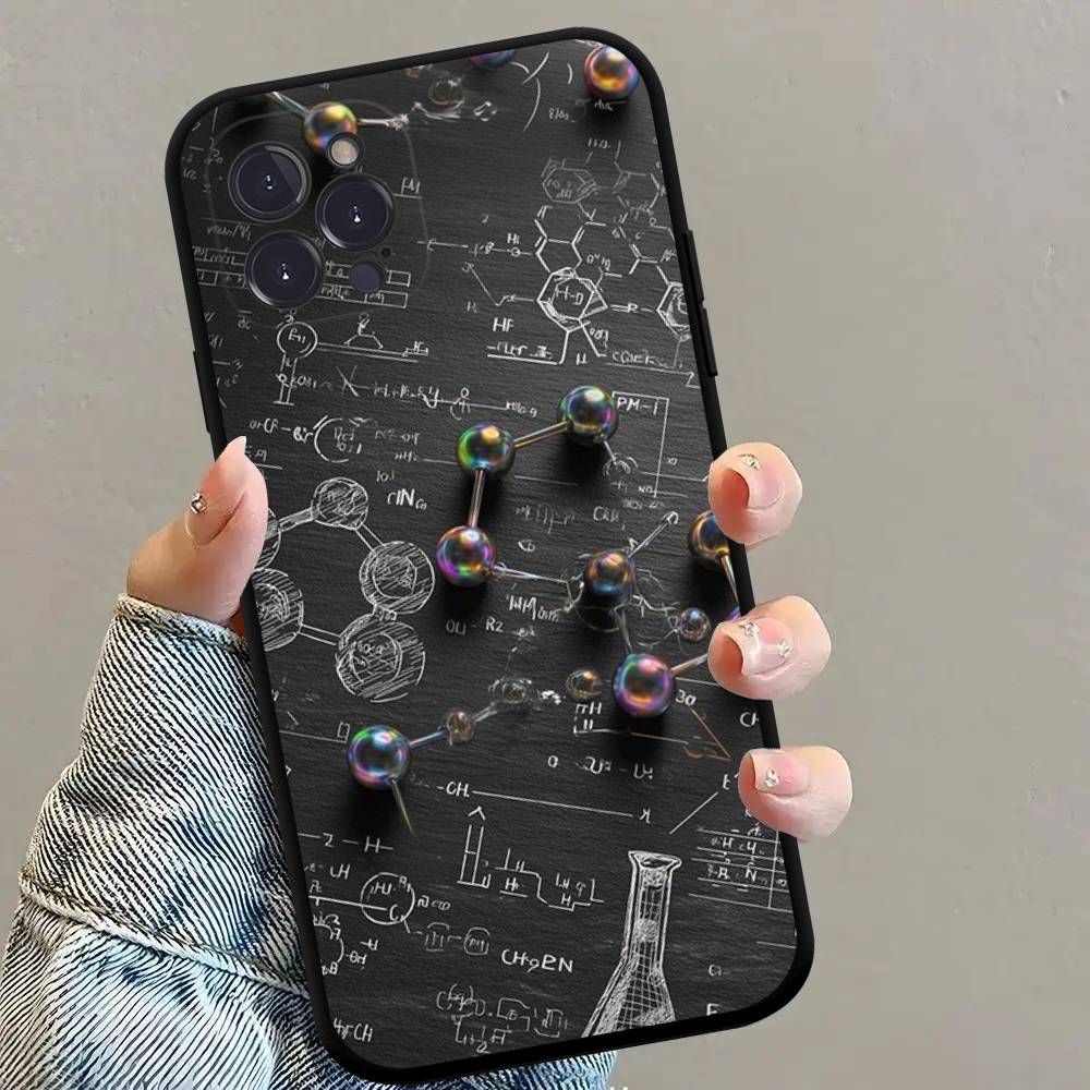 Physics Chemical Mathematics Anime Black Soft Silicone Phone Case For Iphone17 Air 16 15 14 13 12 11 Mini Pro Max Plus