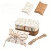 50/100 Stück 2 Farben Blumenmuster Papierkissen Geschenkboxen Verpackung mit Juteschnur für Schmuckverpackungsbeutel Hochzeitsgastgeschenk-Boxen