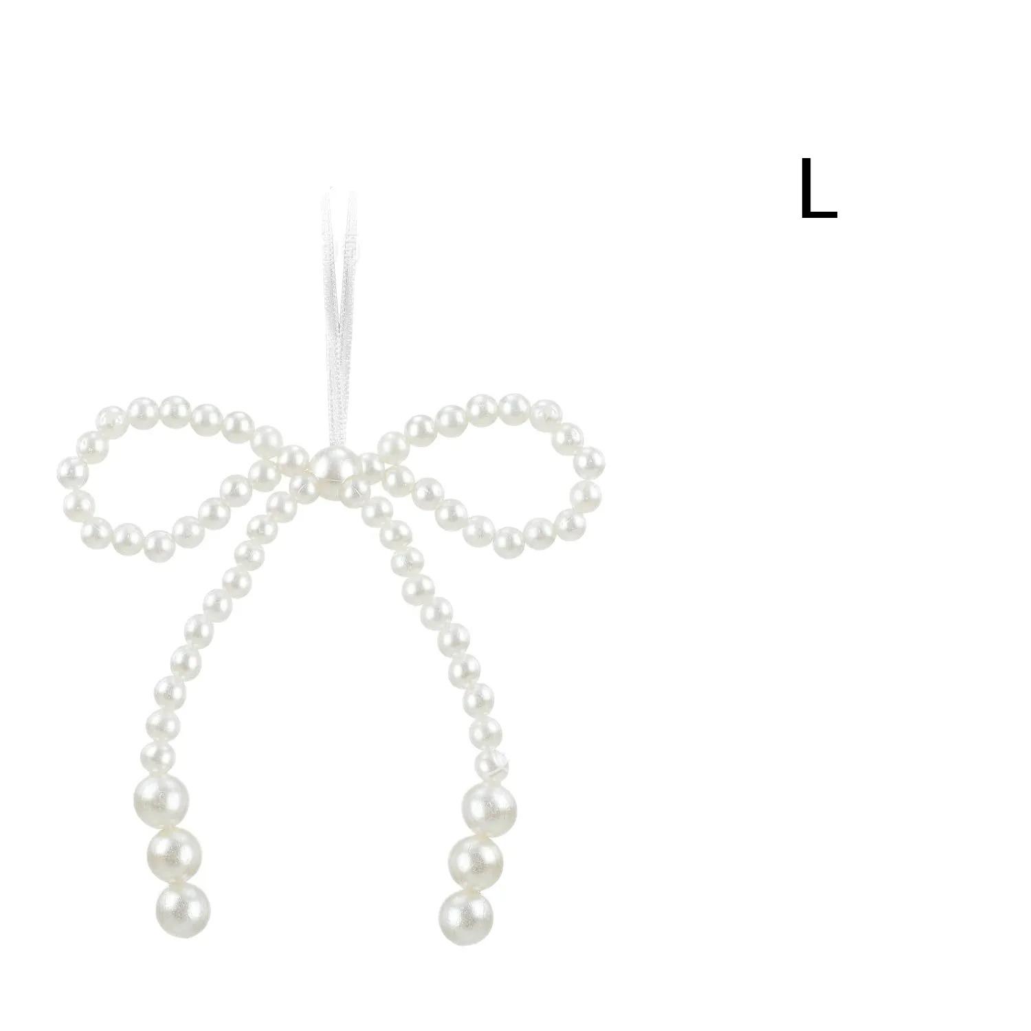 

Нова ручна робота плетений бант зі штучних перлів різдвяна прикраса різдвяна бахрома підвіска святкова вечірка декор для кімнати дівчинки 1pc