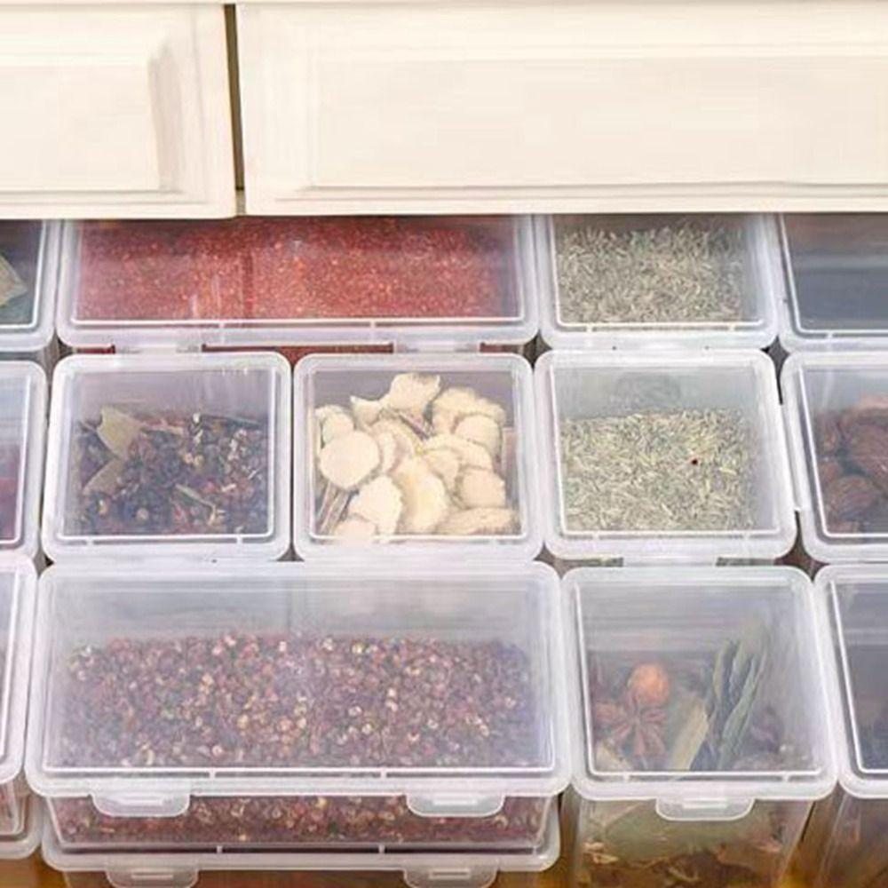 Sealed Spices Packaging Storage Box Transparent Seasoning Storage Box Spice Organizer  Refrigerator
