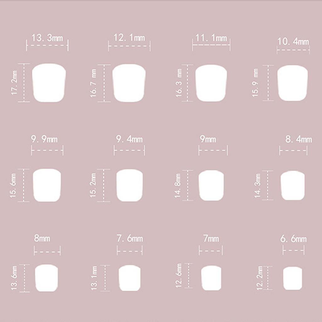 24 Pcs Short Square False Nail Leaf Artificial Nail French Tip Full Cover Stick On Nail Glossy Press On Nail for Woman