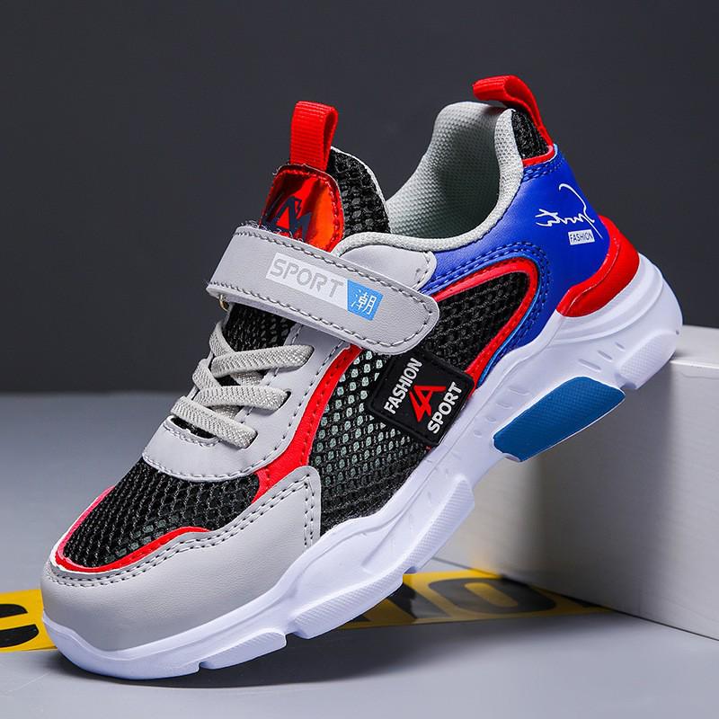 Boys' Waterproof Leather Athletic School Shoes, Soft-Soled Running Sneakers for Spring and Autumn