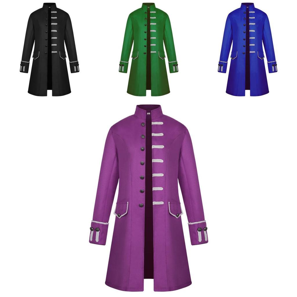 Unique Men Steampunk Vintage Jacket In Various Colors Perfect For Masquerade And Stage Performance