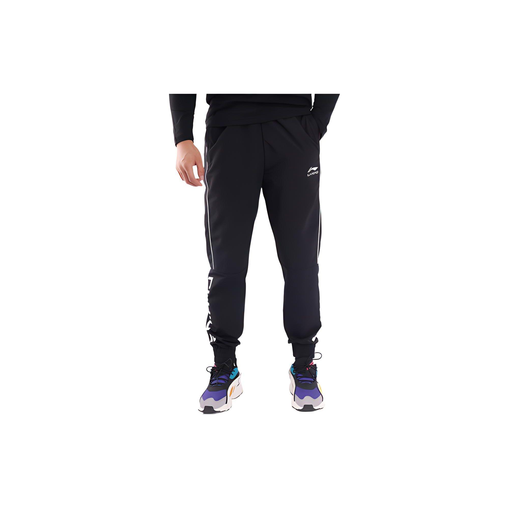 

Штаны повседневные с манжетами и логотипом Li Ning, черные AYKR499-1 L