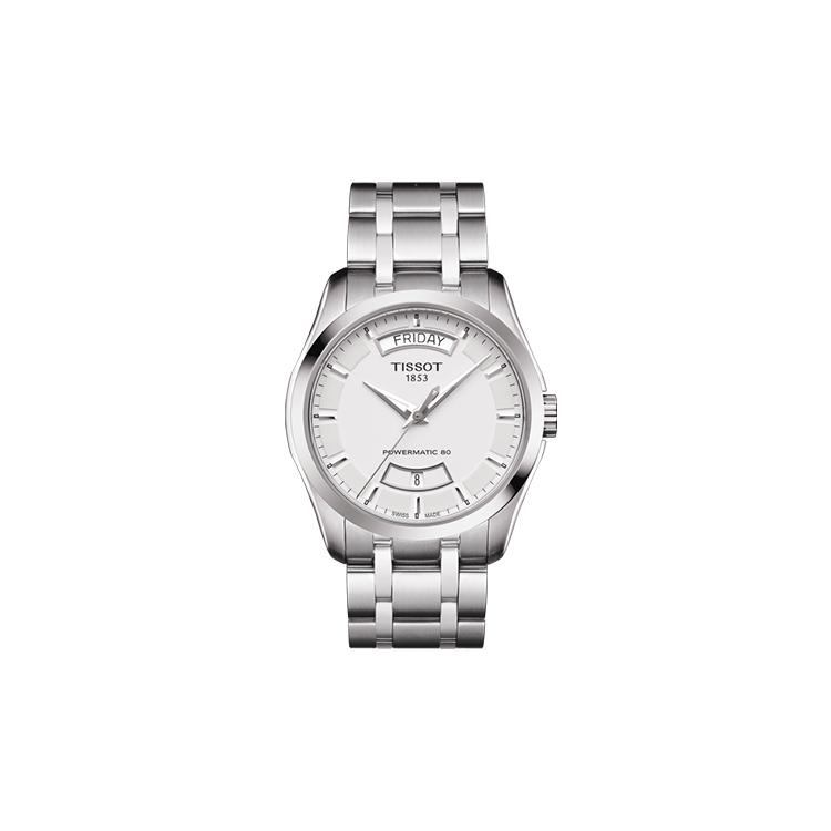 TISSOT Коллекция Kutu Автоматический Механический Механизм Водонепроницаемость 100м Мужские Часы Часы 39мм Серебристый Циферблат T035.407.11.031.01- Silver Strap