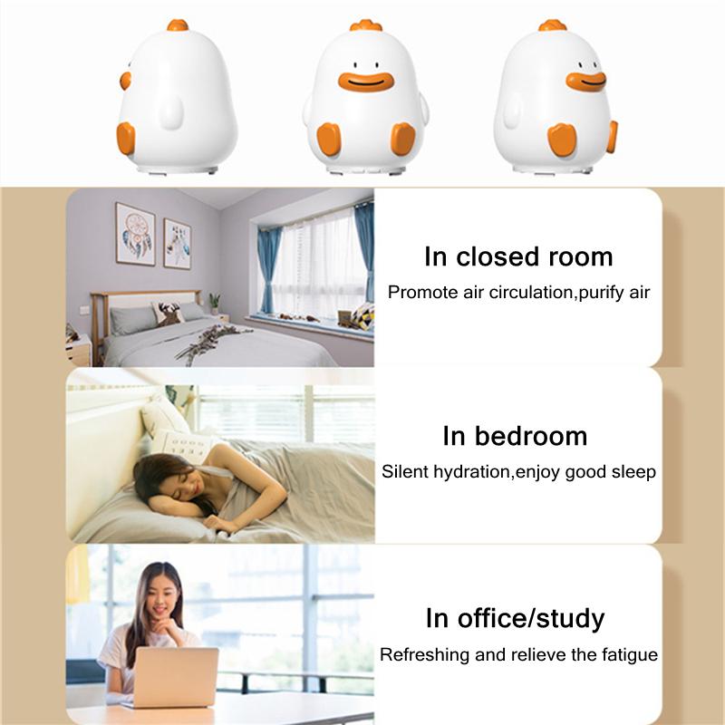 Cute Duck Aromatherpy nawilżacz powietrza Usb dyfuzor olejków eterycznych z miękką silikonową klapką Led Light dla dzieci pokój Aroma dyfuzor