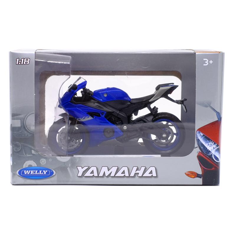 Welly 1/18 Scale Yamaha 2020 YZF-R6 Diecast Motorcycle Model Workable Shork-Absorber Toy For Children Gifts Toy Collection