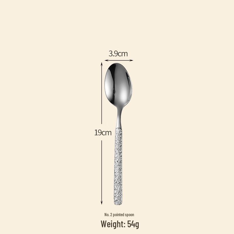 Wutuo 304 Stainless Steel Ice Pattern Dessert Spoon Set