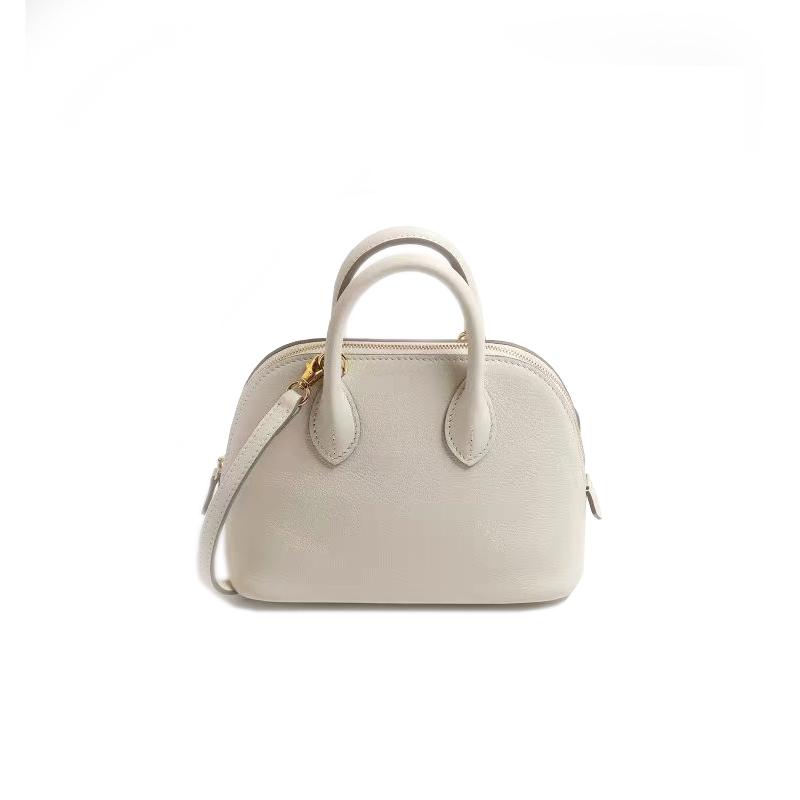 Cowhide Shell Bag, A Niche High-end Bowling Bag, A Mini Hand-held Single-shoulder Crossbody Women's Bag