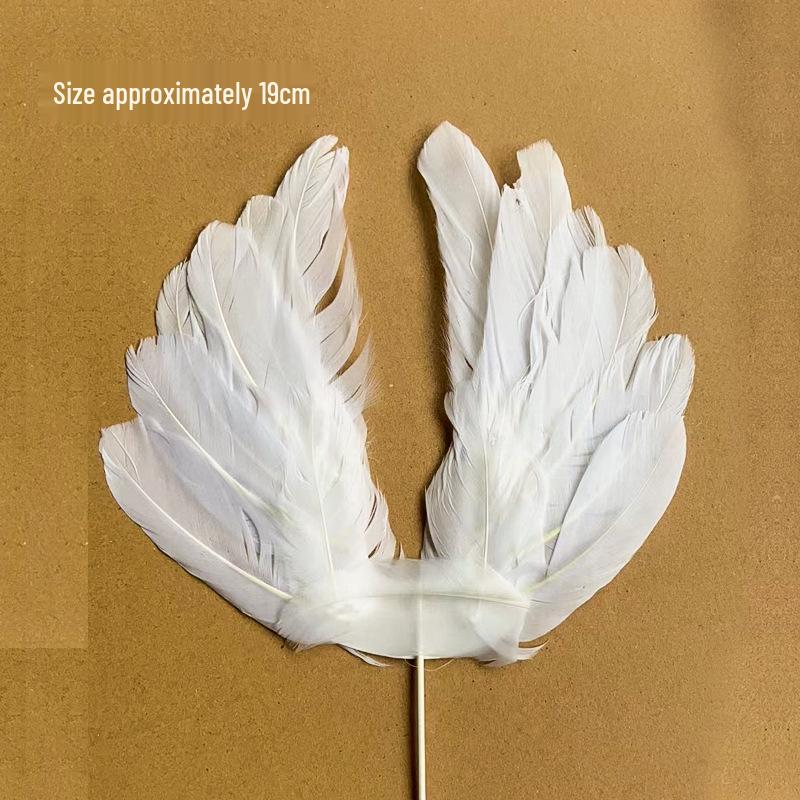 10 Feather Cake Ornaments: Large White Heart Wings for Birthdays & Valentine's Day