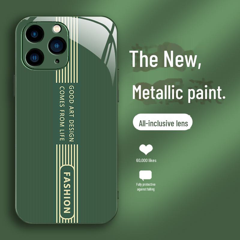 Luxury Full Package Anti-Fall Case for Apple SE, 11 Pro, 12, 13/14, 15 XS - Metal Texture.