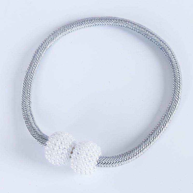3Pcs Simple Home Magnetic Curtain Tieback Hook Magnetic Buckle Strap Tie Rope Wild Free Punch Bedroom Living Room Curtain Buckle