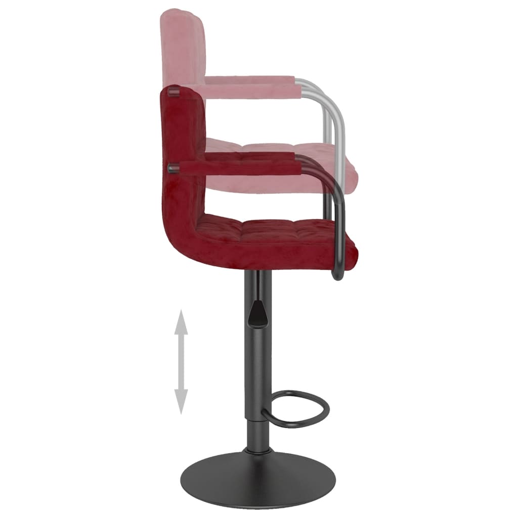 Bar Stool Wine Red Velvet