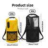 Multifunktionaler wasserdichter PVC-Trockenbeutel Rucksack mit Netztasche & Gurten für Wandern Bergsteigen Rafting Camping & Radfahren