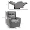 Relax Armchair Adjustable Upholstered Armchair With Footrest 160 Degree Reclining Linen Look Quick Assembly Dark Gray