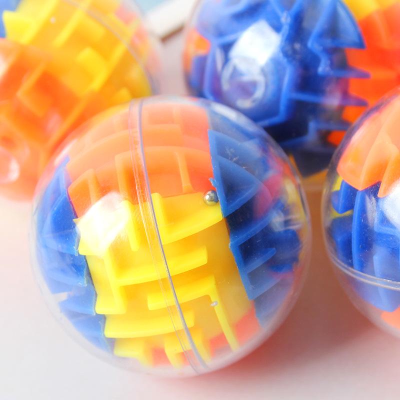 2Pcs Kids Puzzle Educational Toys Transparent 3D Walking Bead Three-Dimensional Maze Pinball Pressure Relief Mini Round Maze Toy