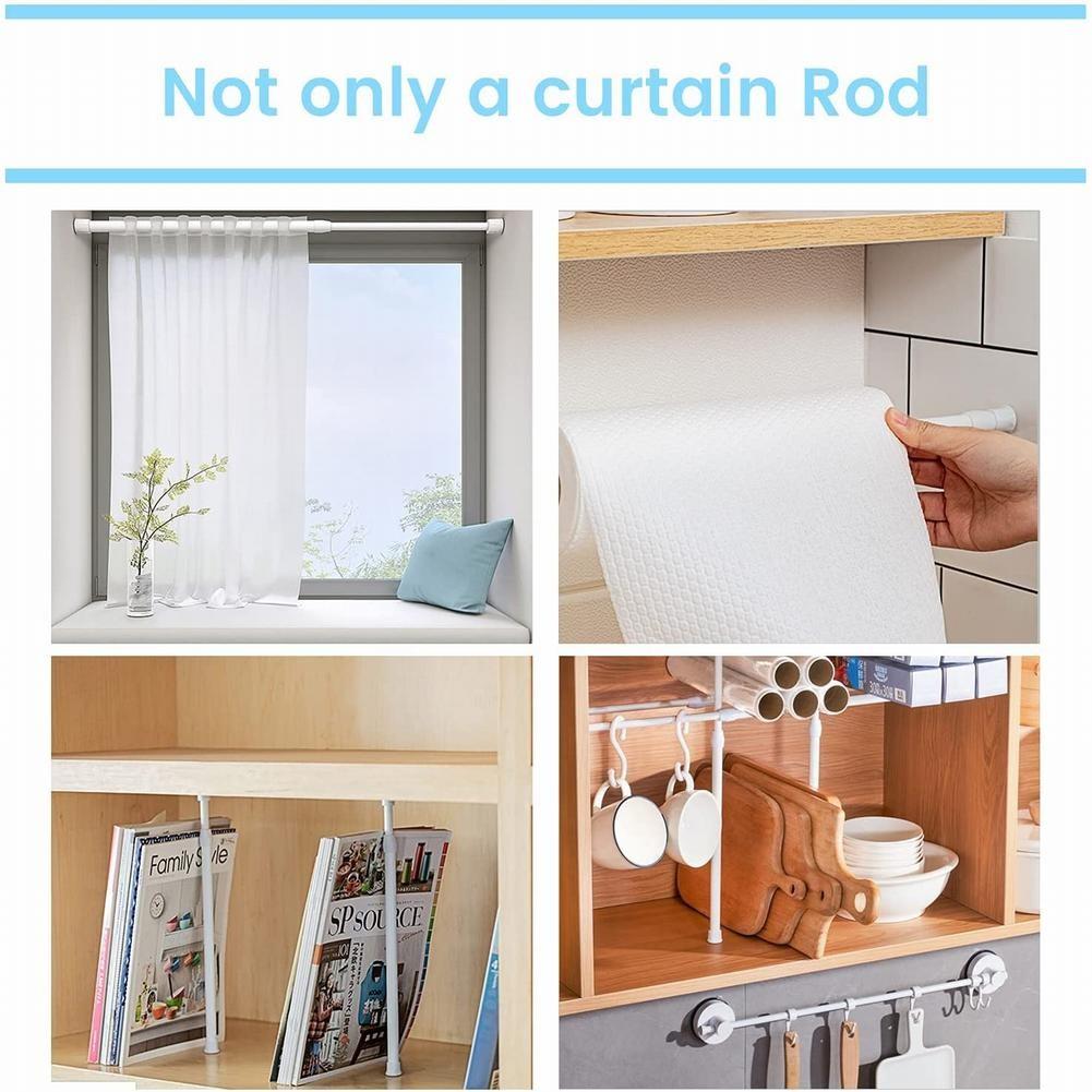 No Drill Installation Easy To Use Spring Loaded Voile Tension Rod for Your Home