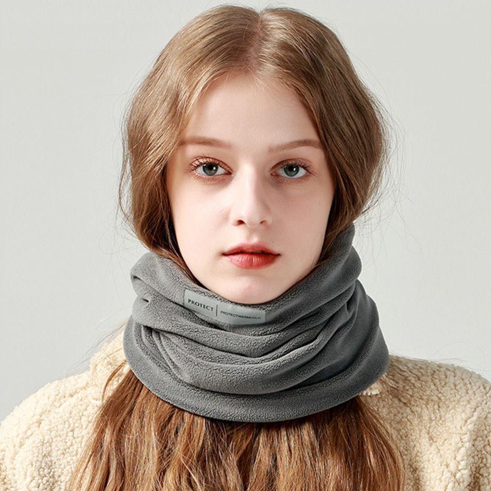 Solid Color Neck Scarf Wool Neck Warmer Windproof Headgear Sports Bandana  Cycling
