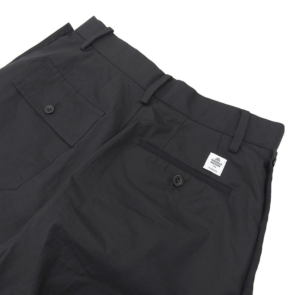 Sacai Unused Thomas Mason Men's Black 100% Cotton Shorts, Size 1, 23-03041M, Stainless Steel Bottoms 1 blackUsed