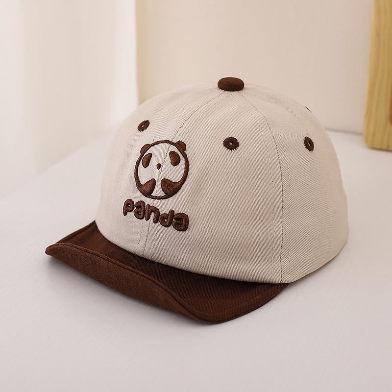 Unisex Baby Panda Cartoon Baseball Cap with Soft Brim - Cute Duckbill Sun Protection Hat for Spring