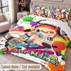 Custom Name Text 3Pcs Bedding Set Splatoon Duvet Cover And Two Pillowcases