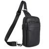 Casual Leather Men's Chest Bag, Anti-theft Large Capacity Single Shoulder Crossbody Bag, Top Layer Cowhide Men's Bag