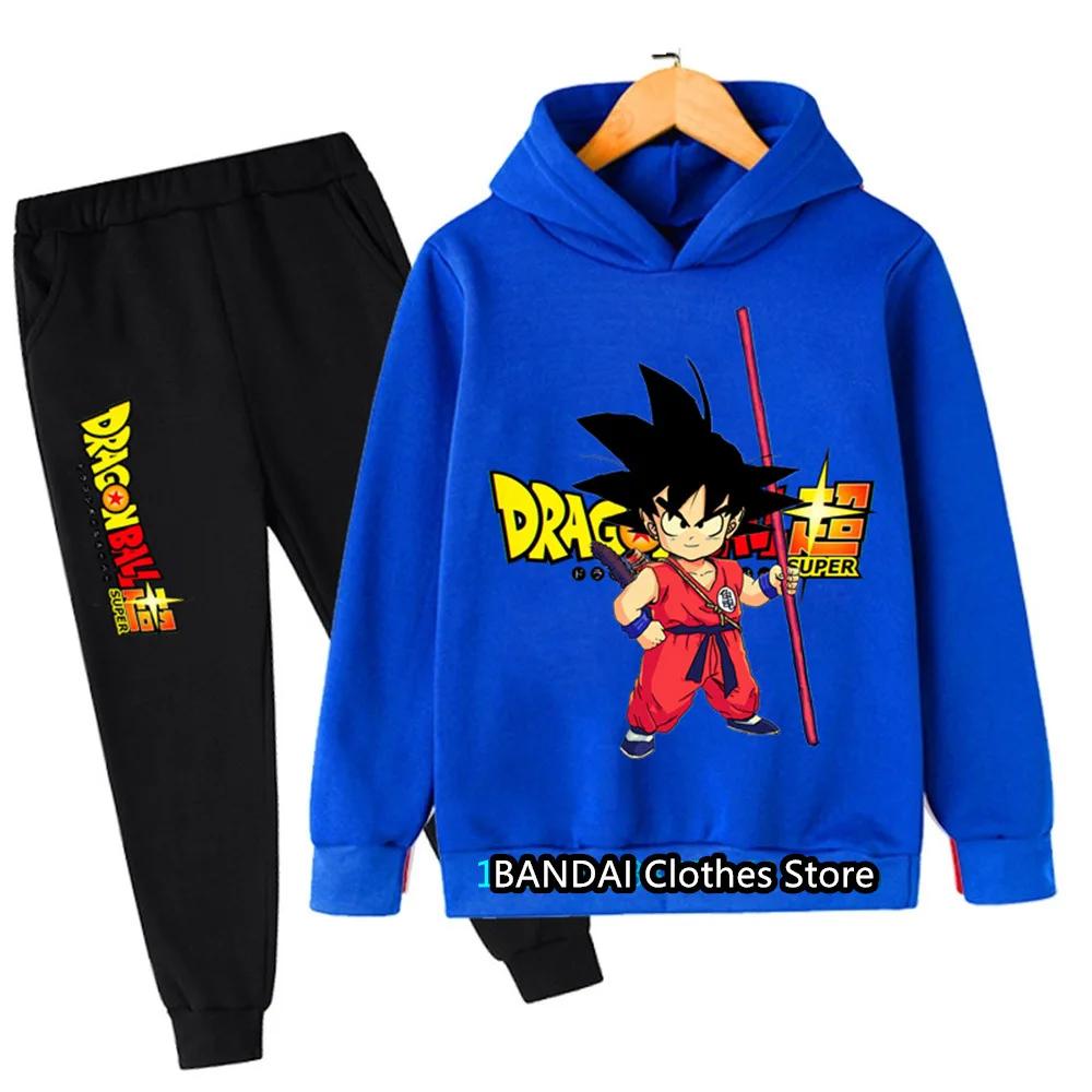 New 2025 Dragonball Hoodie Kids Spring Sportswear Boys and Girls Goku Sweatshirt Boys Clothes Girls Set Hoodie Pantsuit Children