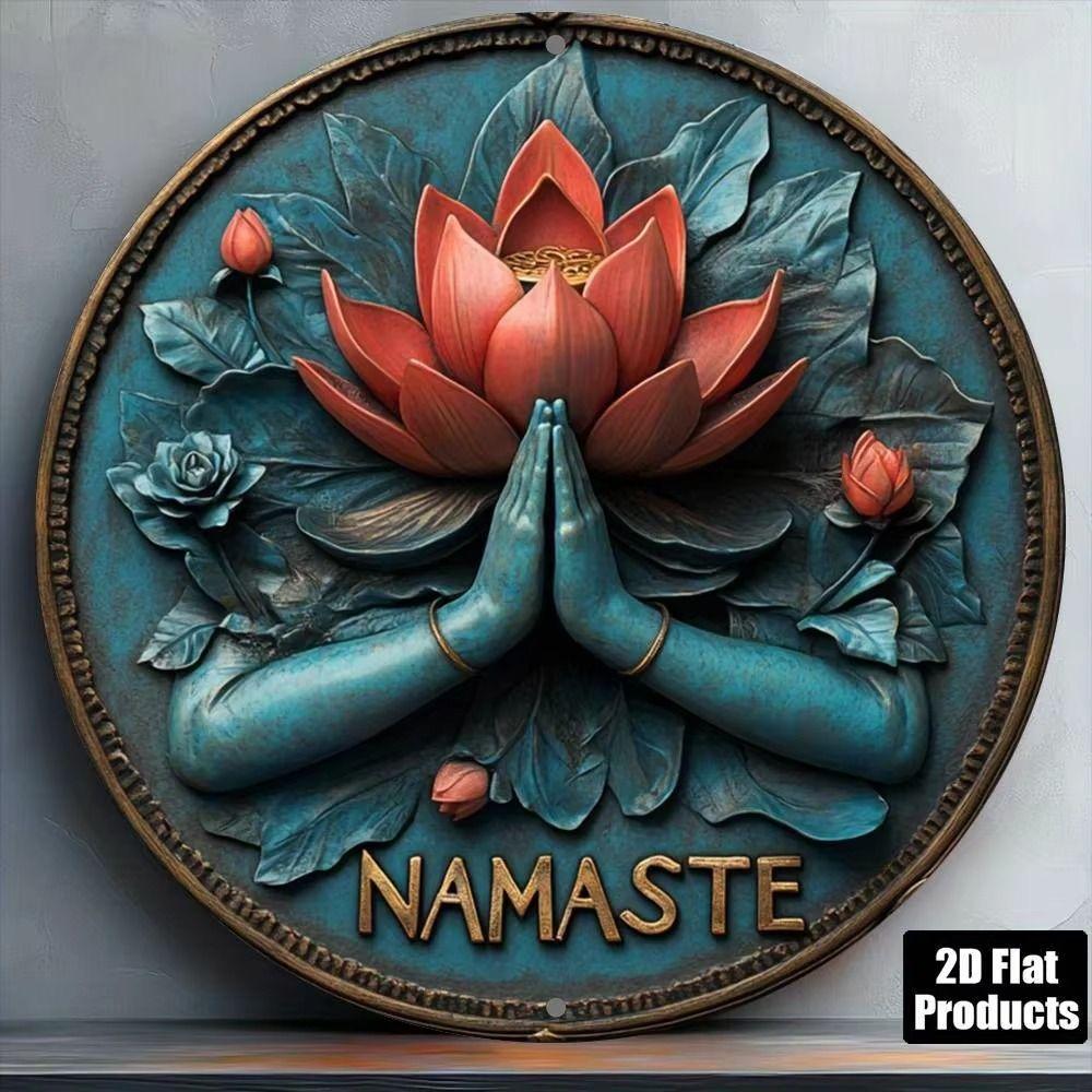 Tin Art Painting Metal Wall Decor 20x20cm Handmade Craft Home Decorative Plate