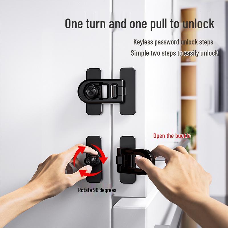 Child Safety Rotary Oven Door Lock - No-Punch Installation for Microwaves & Kitchen Ovens