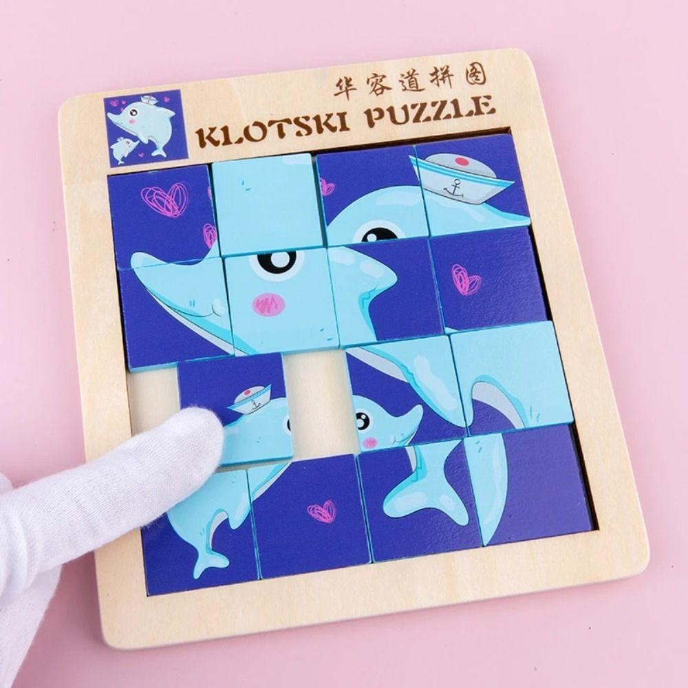 

Cognition Huarong Road Sliding Puzzle Игрушка для раннего развития Двусторонняя головоломка Деревянная головоломка