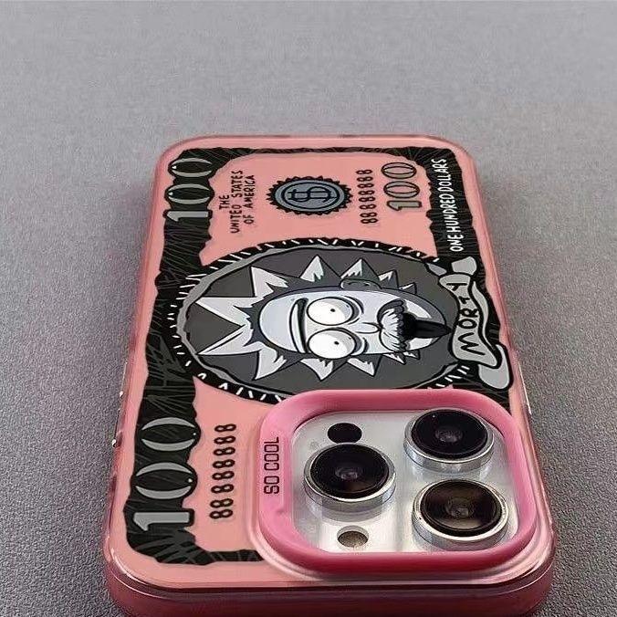 Trend Rick banknotes are suitable for Apple 16plus mobile phone case iPhone15promax anti-drop 14 hard 13 new models