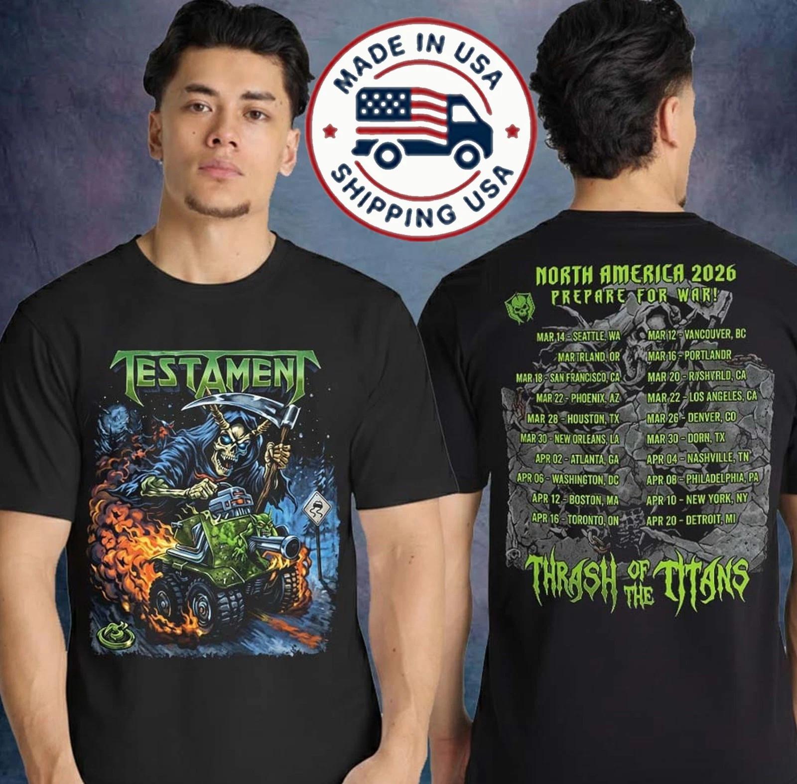 Testament Thrash Of The Titans Tour 2026 Graphic T Shirt L