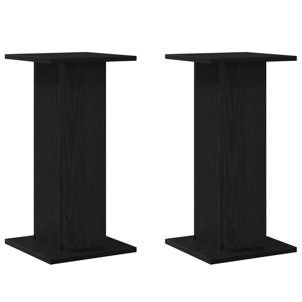 Minimalist Square Modern Living Room Speaker Stand, Set of 2, Display Stand, Black,