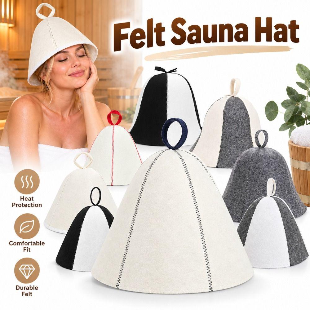 Absorbent Sauna Cap Felt Felt Sauna Cap Gifts Sauna Hat  Bathroom Accessories