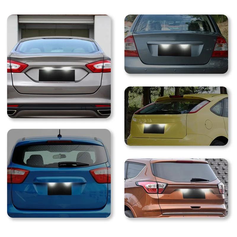 UZYJ9 For Ford Focus MK2 MK3 Fiesta Mondeo MK4 C Max MK1 Kuga Galaxy T10 Car License Plate Lights LED Lamp 12V Automotive Accessories