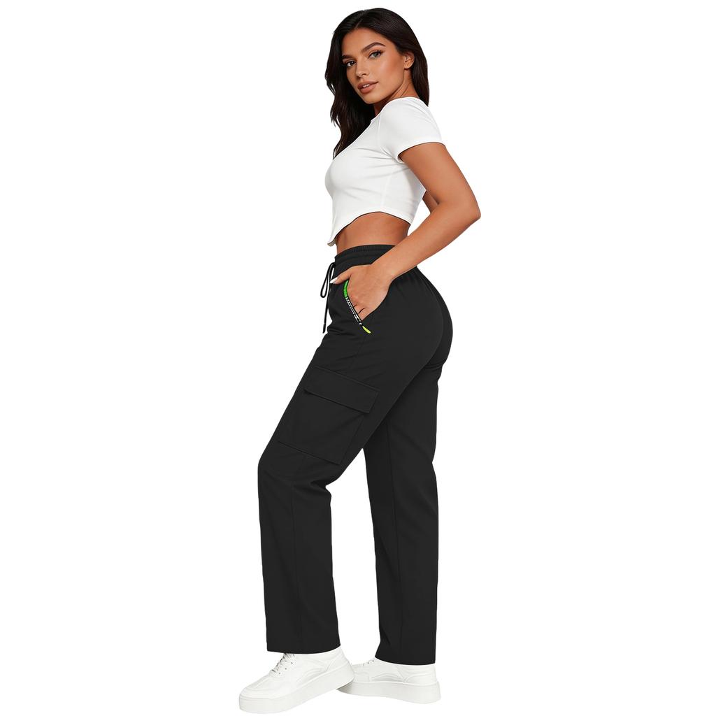 Women’s Loose Casual Pants – Quick-Dry Cargo Pants With Drawstring