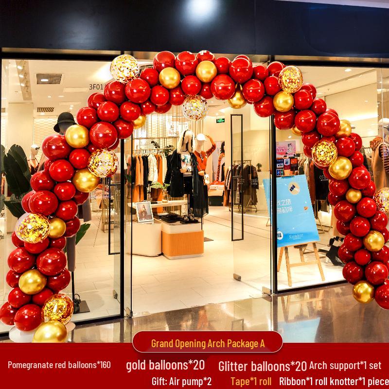 Grand Opening Balloon and Flower Arch Decor Set for Store Fronts
