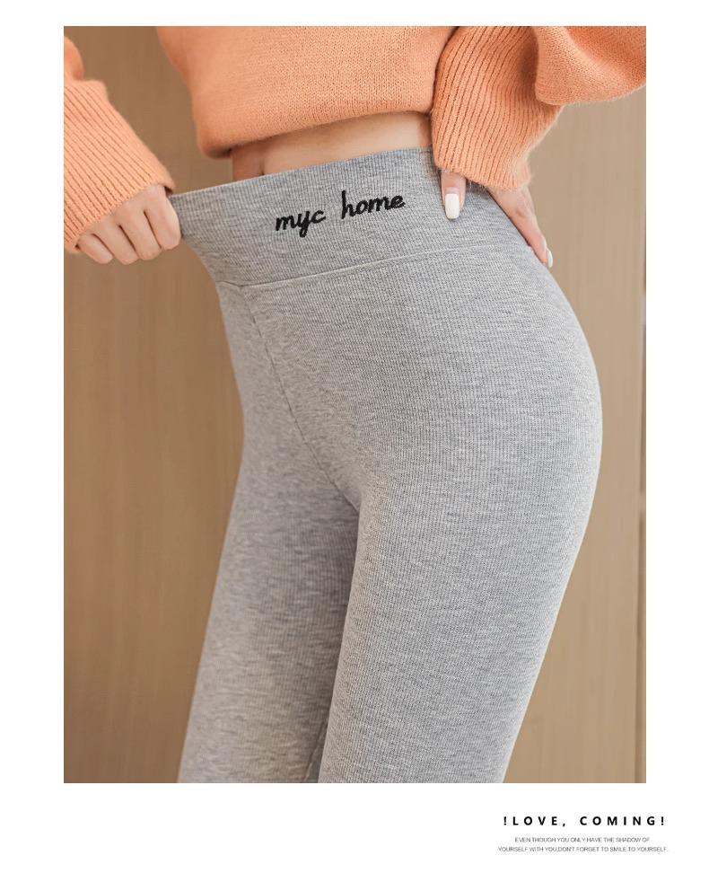 Lambswool Plus Size Women's Leggings - Thick, Velvet-Lined, Slimming, Body-Shaping, Warm Autumn/Winter Wear