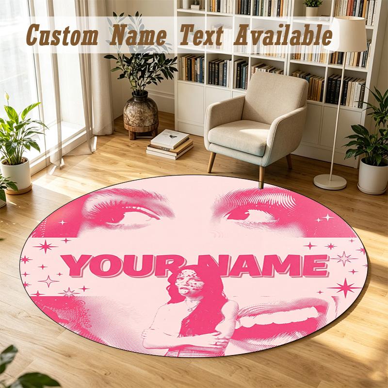 Covor Rotund Nume Personalizat Model Olivia Rodrigo Covor Antiderapant Decor Podea Casă