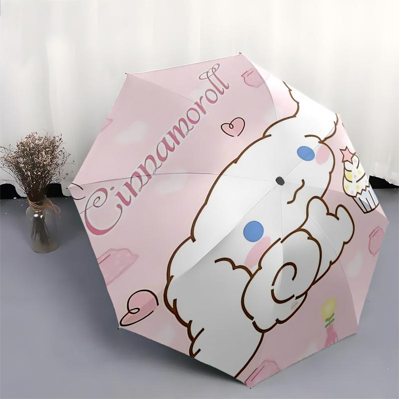 1pc Cinnamoroll Cupcake Automatic Folding Umbrella - Portable 3-Fold Design with Iron Frame, Perfect for Fans, Travel, Daily Use, and Festive Gifts.R0