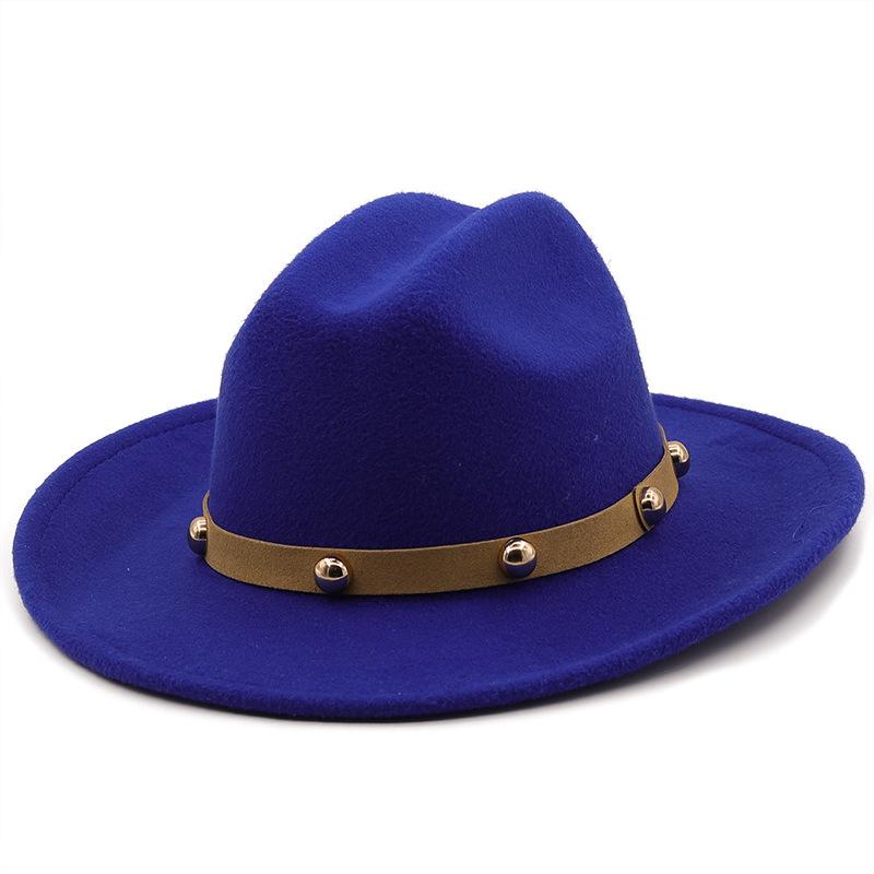Wool Top Hat, European, American Autumn and Winter Retro Gentleman and Gentleman, Jazz, Flat Brim, Felt, Upturned Edge, Big Eaves Hat