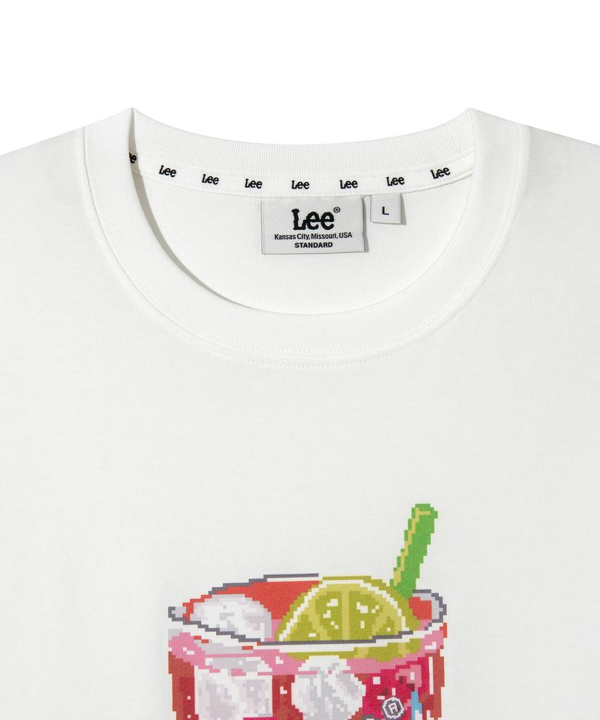 LEE Pixel Drink Graphic Short Sleeve T-Shirt White