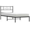 VidaXL Cadre de lit métal avec tête de lit noir 90x200 cm 355260