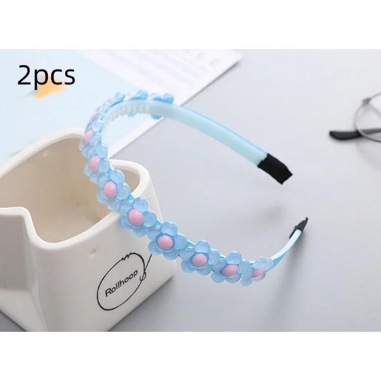 2pcs  Headbands New Face Wash Hairbands for Kids Girls Boutique Hair Hoop Handmade Headwear Hair Accessories