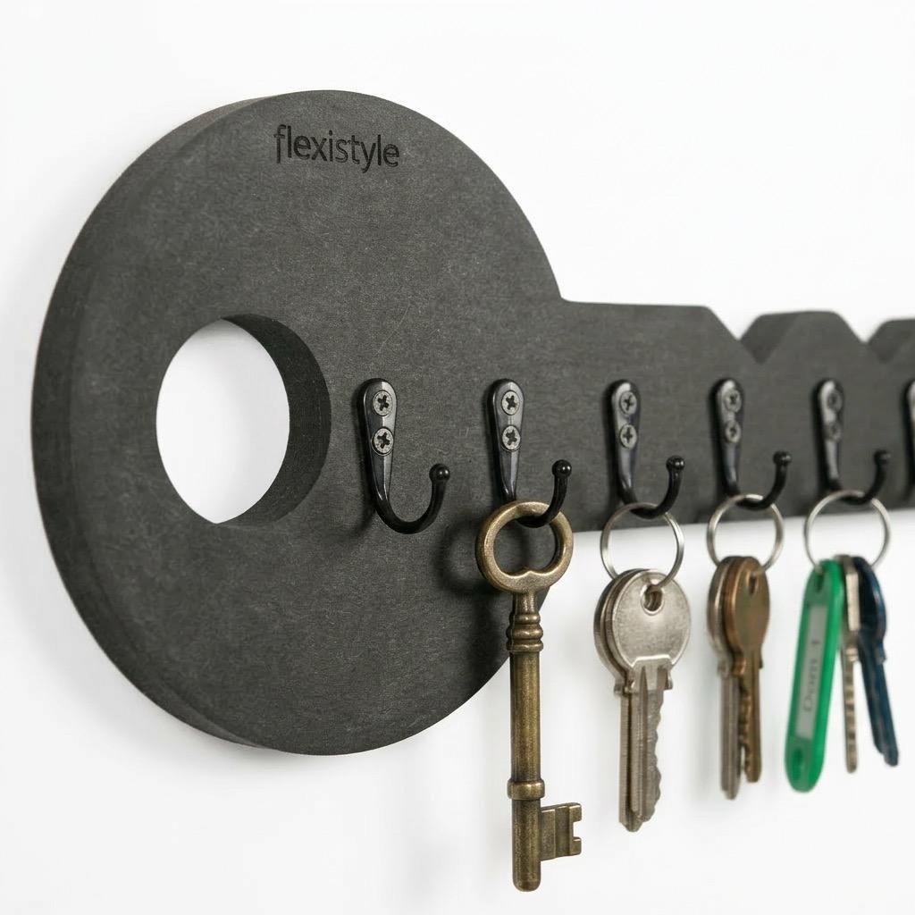 Wooden Key Hanger Key Black