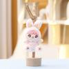Three Baby Plush Rabbit Keychain Pendant With Embroidery Design Gift For