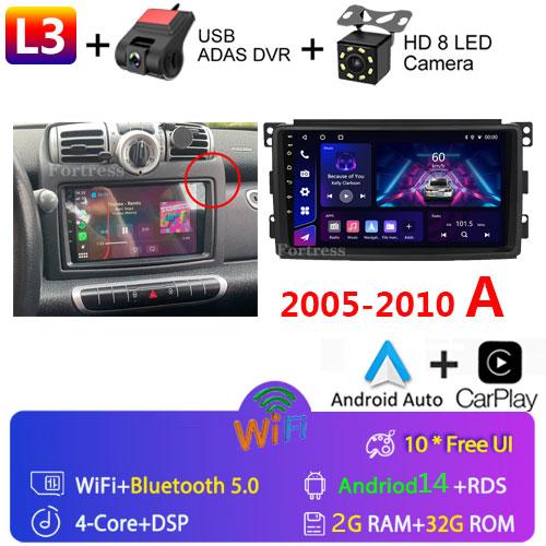 For Mercedes Benz Smart Fortwo 2006 - 2015 Android Car Radio Multimedia Player Carplay Navigation GPS Touch Screen Auto Stereo