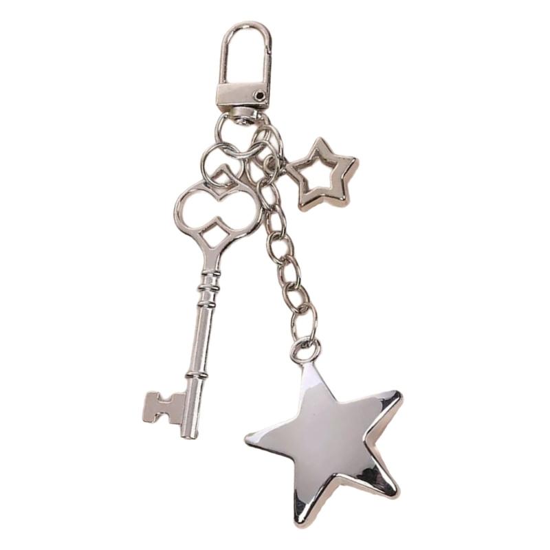 Star Bag Charm Trendy Bag Accessory Fashion Statement Pendant Gothic Key Ornament Alloy Texture for Keys and Purses