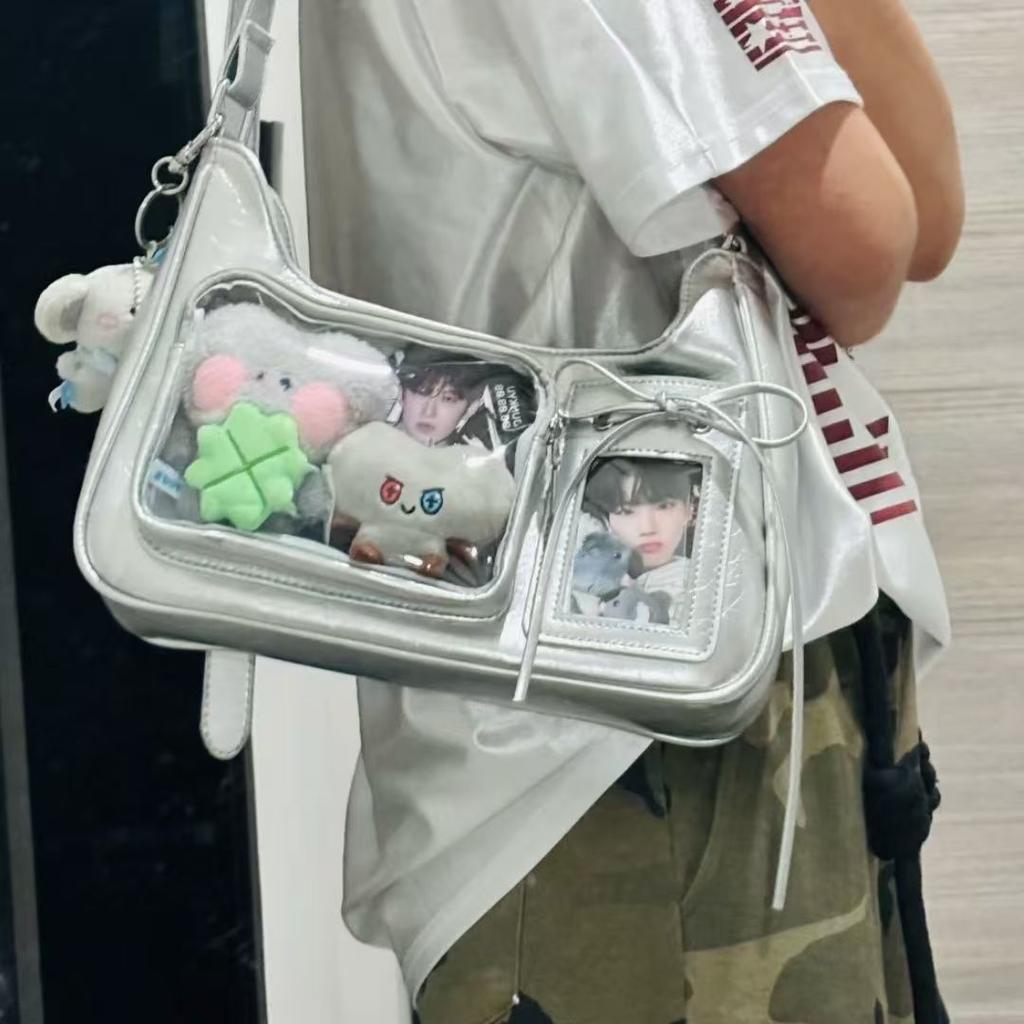 Y2k Harajuku Shoulder Bag Women Korean Transparent Ita Bag School Crossbody Bag Female Japanese Designer Preppy Handbag Purse